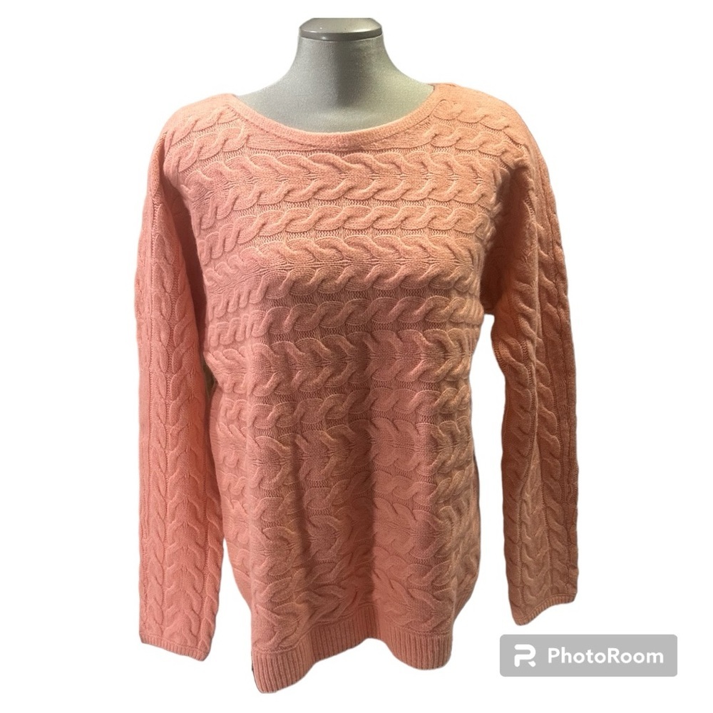 Talbots Peachy Pink Cable Knit Sweater